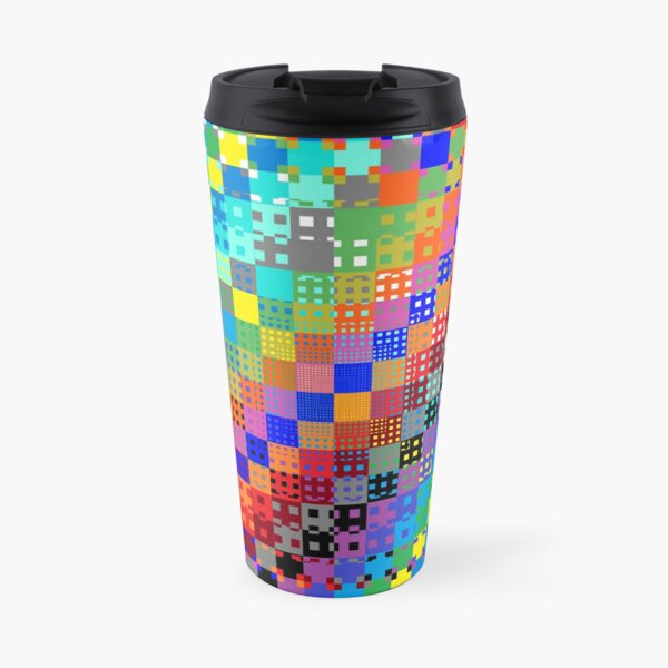 Trippy Colored Squares Travel Mug