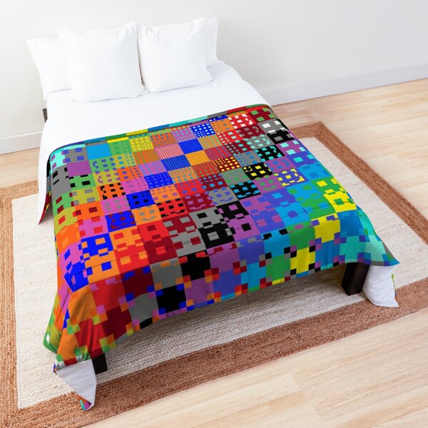 Trippy Colored Squares Comforter