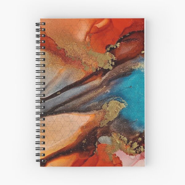Item preview, Rust, Aqua Blue, Brown & Gold Metallic  - Fluid Artist - Abstract Modern Art Alcohol Ink Painting designed and sold by ArtStains.