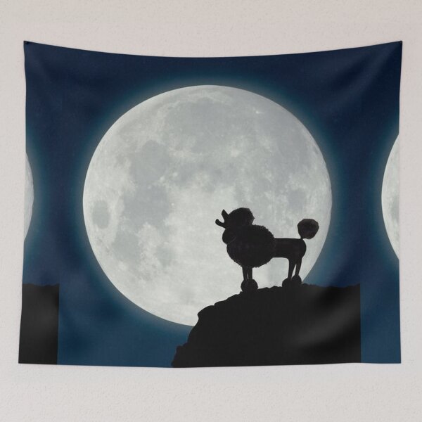 Item preview, Poodle Bark at the Moon cute pet dog dogs pets puppy art caniche designed and sold by Coolstuff4you71.
