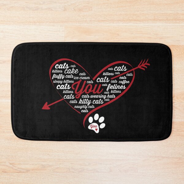Item preview, You and cats are in my heart funny Valentines word cloud designed and sold by NaughtyGoose.