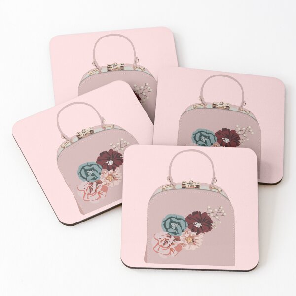 Item preview, Pink clutch bag with fabric flower embroidery  designed and sold by Tana-B.