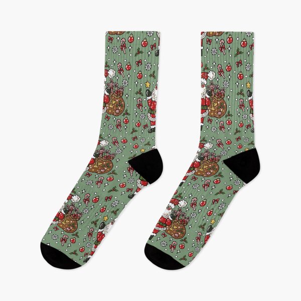 Item preview, Jolly Kawaii Christmas Santa (black line art) designed and sold by HolleyTeaTime.