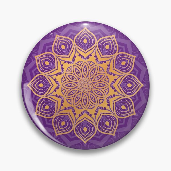 Item preview, Gold and purple mandala flower  designed and sold by urban-color.