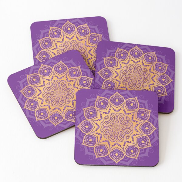 Item preview, Gold and purple mandala flower  designed and sold by urban-color.