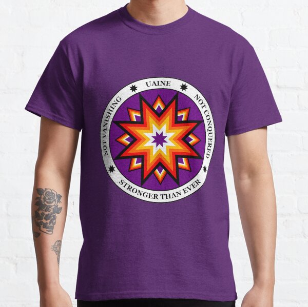 United American Indians of New England (UAINE) logo #2 with slogan: Not Vanishing. Not Conquered. Stronger than ever. Classic T-Shirt