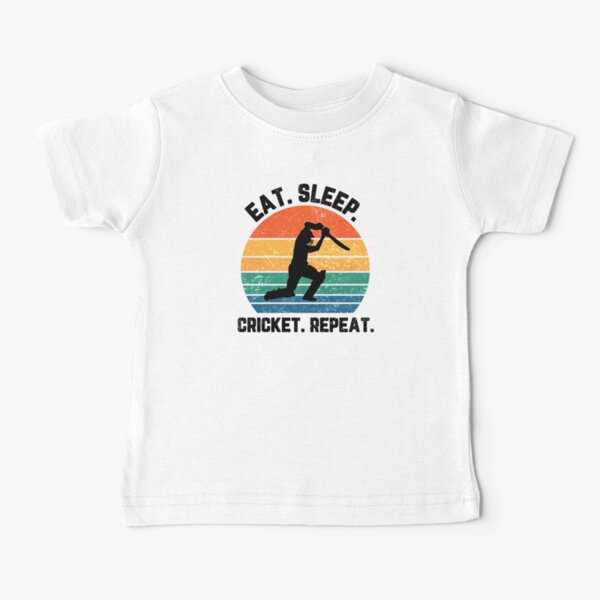 Item preview, Eat Sleep Cricket Repeat Sunset Black Text designed and sold by Sour Soul.