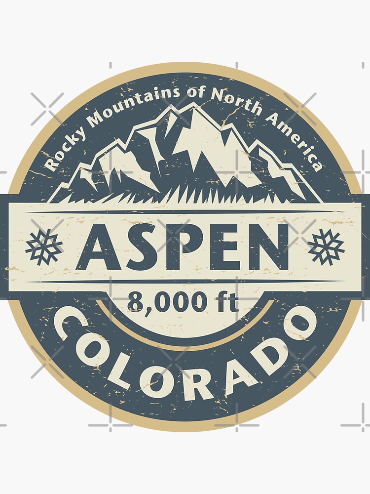 "Aspen, Colorado" Sticker by studio838 Redbubble
