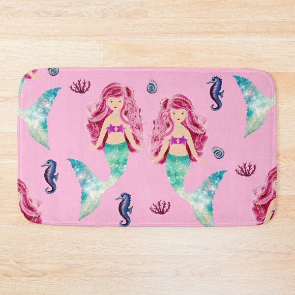 Item preview, Pink Hair Mermaid Cyan Teal Tail designed and sold by cannevas.