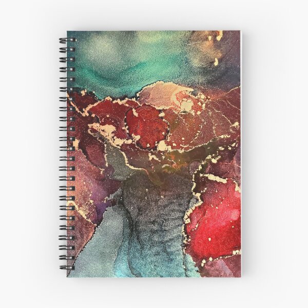 Item preview, The Mountain River - Rust, Aqua Blue, Brown & Gold Metallic  - Fluid Artist - Abstract Modern Art Alcohol Ink Painting designed and sold by ArtStains.