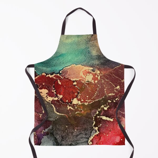 Item preview, The Mountain River - Rust, Aqua Blue, Brown & Gold Metallic  - Fluid Artist - Abstract Modern Art Alcohol Ink Painting designed and sold by ArtStains.