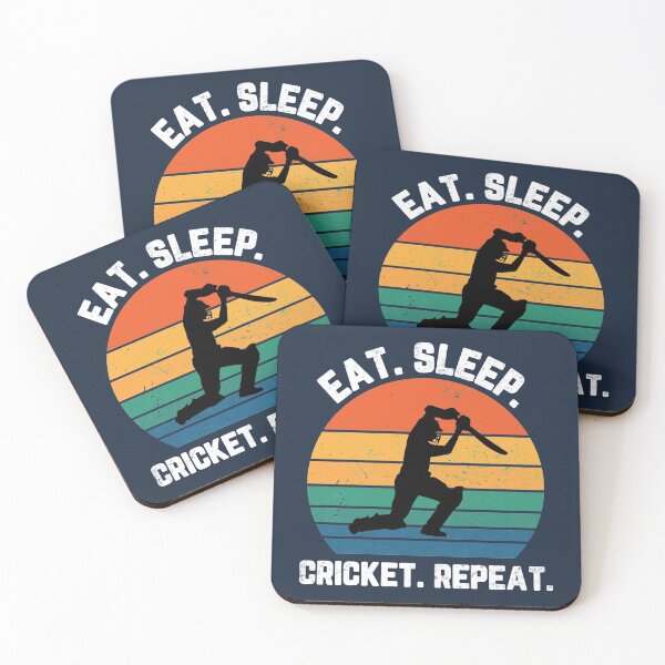 Item preview, Eat Sleep Cricket Repeat Sunset White Text designed and sold by Sour Soul.