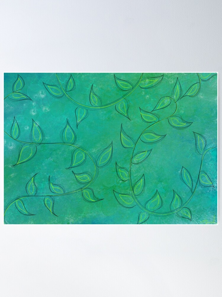 Green Vines Pattern - Green - Posters and Art Prints