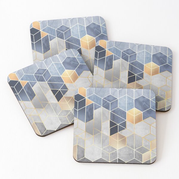 Item preview, Navy and Gold Hexagons designed and sold by cadinera.