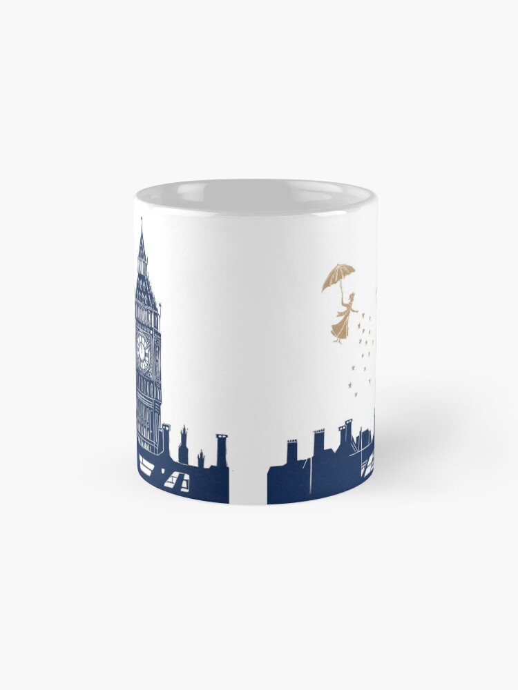 Thumbnail 4 of 6, Coffee Mug, Mary Poppins and Big Ben Linocut designed and sold by Maddybennettart.