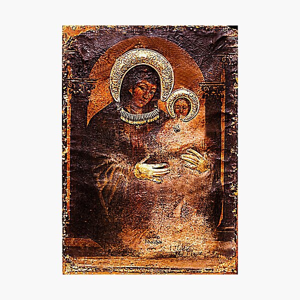 Icon of the Blessed Virgin Mary by Luke the Evangelist at Monastery of Saint Mark Catholic Church Photographic Print
