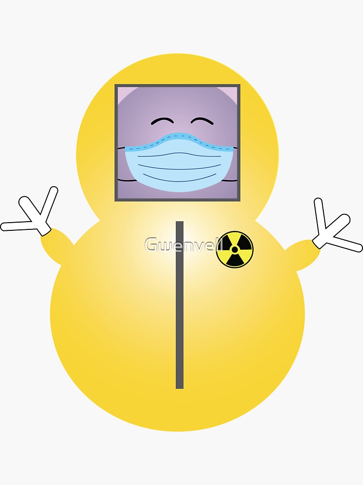 Thumbnail 3 von 3, Sticker, Schneemann Hazmat Anzug designt und verkauft von Gwenvell.