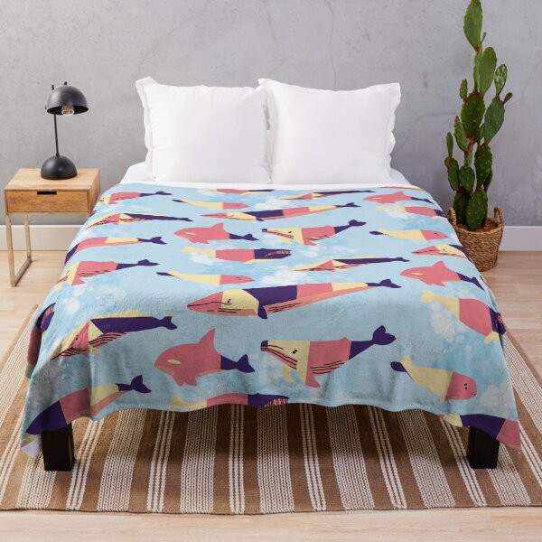 Item preview, Cute Whales Pink and Purple Geometric Line Pattern designed and sold by TheRainbowRoom.