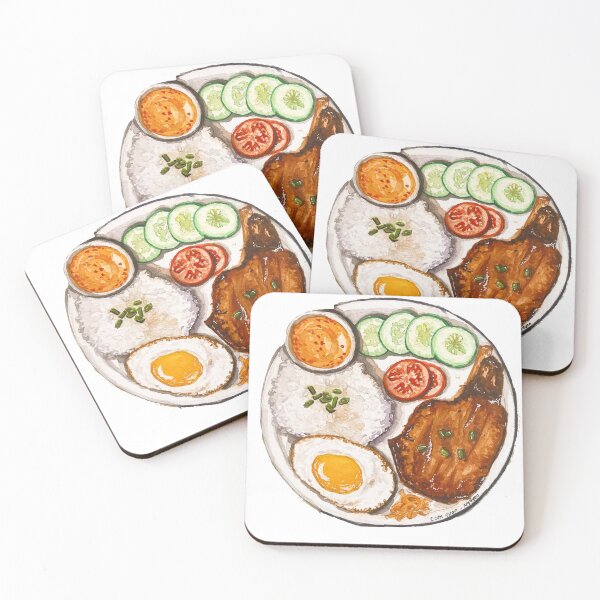 Item preview, Vietnamese grilled porkchop with rice aka Cơm Sườn designed and sold by PippiThePickle.