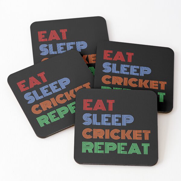 Item preview, Eat Sleep Cricket Repeat Colorful Text Cricket designed and sold by Sour Soul.