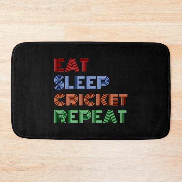 Item preview, Eat Sleep Cricket Repeat Colorful Text Cricket designed and sold by Sour Soul.