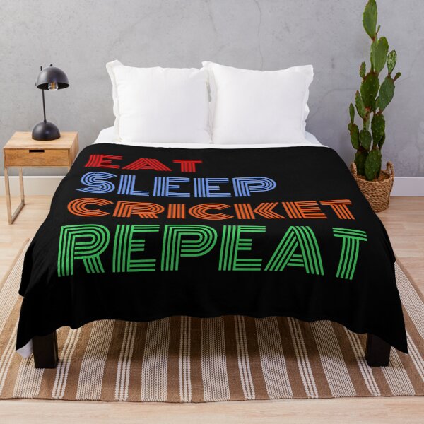 Item preview, Eat Sleep Cricket Repeat Colorful Text Cricket designed and sold by Sour Soul.