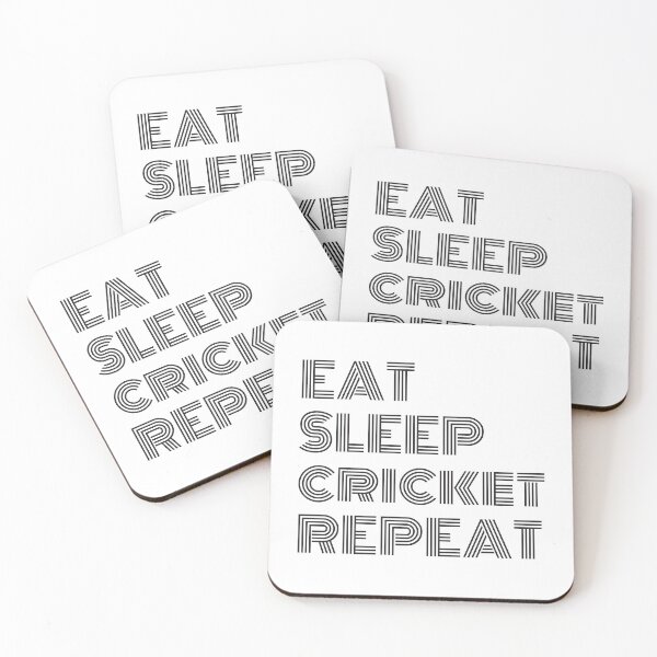 Item preview, Eat Sleep Cricket Repeat Black Text Cricket designed and sold by Sour Soul.