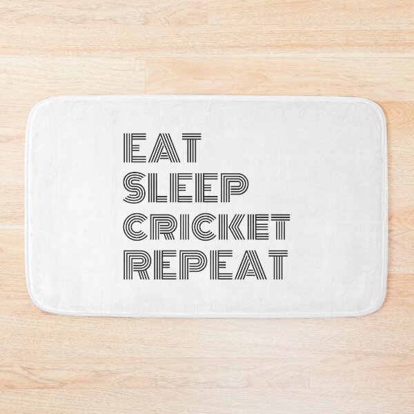 Item preview, Eat Sleep Cricket Repeat Black Text Cricket designed and sold by Sour Soul.