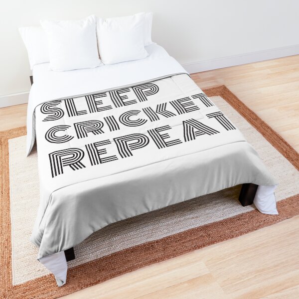 Artikel-Vorschau von Eat Sleep Cricket Wiederholen Sie Black Text Cricket, designt und verkauft von Sour Soul.