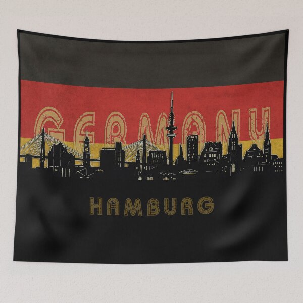 Item preview, hamburg skyline flag designed and sold by BekimART2.