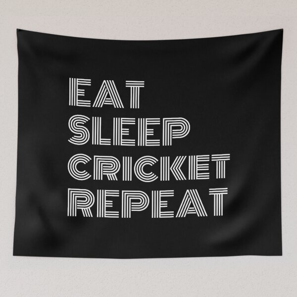 Item preview, Eat Sleep Cricket Repeat White Text Cricket designed and sold by Sour Soul.