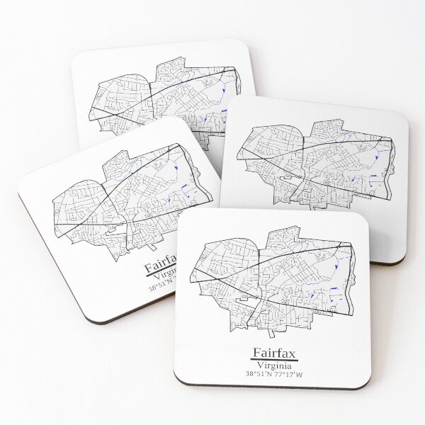 Item preview, Fairfax, Virginia Road Map Art - Blue Rivers and Dark Roads City Limits Style designed and sold by Cat-tography.