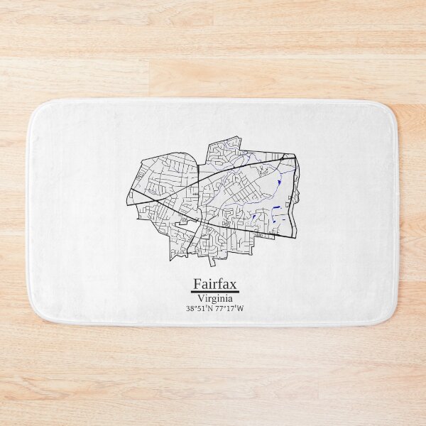 Item preview, Fairfax, Virginia Road Map Art - Blue Rivers and Dark Roads City Limits Style designed and sold by Cat-tography.