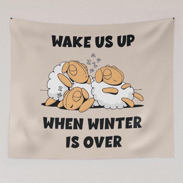 Item preview, Wake Us Up When Winter Is Over Cute Sleeping Sheeps designed and sold by arrowroses.