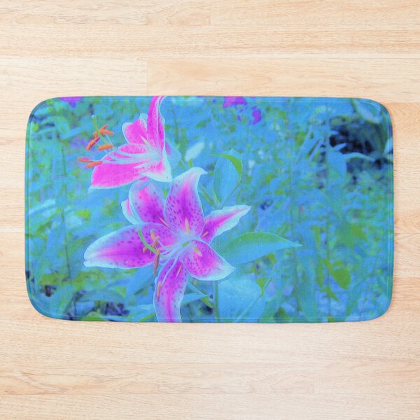 Item preview, Fuchsia Stargazer Lilies in the Blue Garden designed and sold by myrubiogarden.