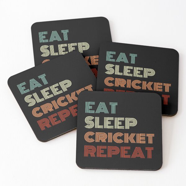 Item preview, Eat Sleep Cricket Repeat Text Cricket Fan designed and sold by Sour Soul.