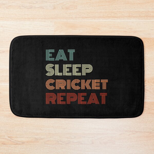 Item preview, Eat Sleep Cricket Repeat Text Cricket Fan designed and sold by Sour Soul.