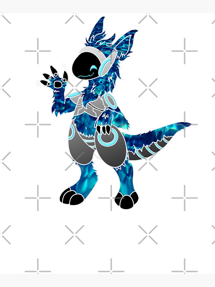 Protogen Fursuit Fursona Furry Blue pattern - Protogen - Posters