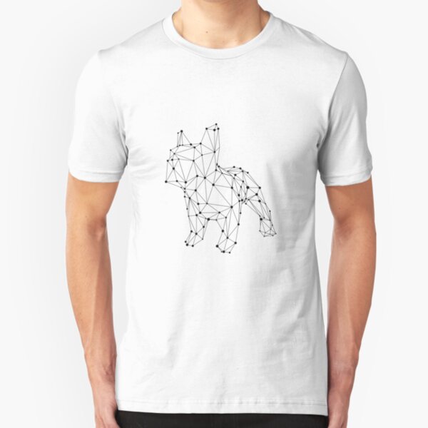 Simple Cute Little French bulldog constellations Slim Fit T-Shirt