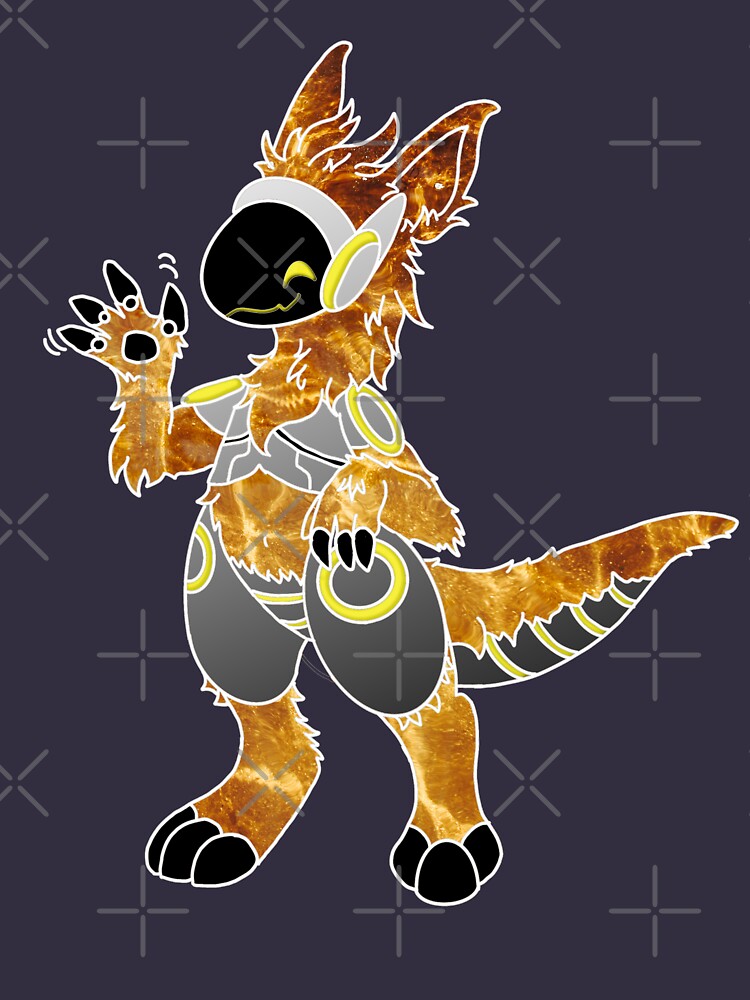 Protogen Fursuit Waving Cosmic Red stars Fursona Furry - Protogen