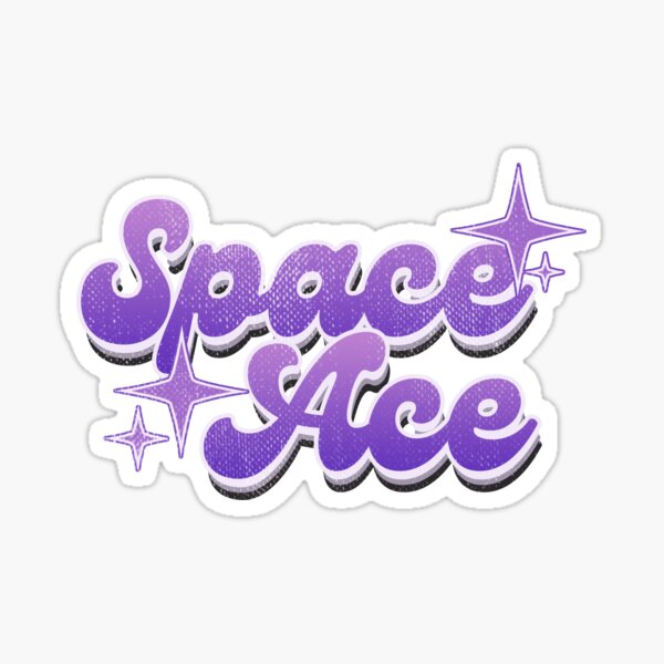 Space Ace Retro Asexual Flag Glossy Sticker