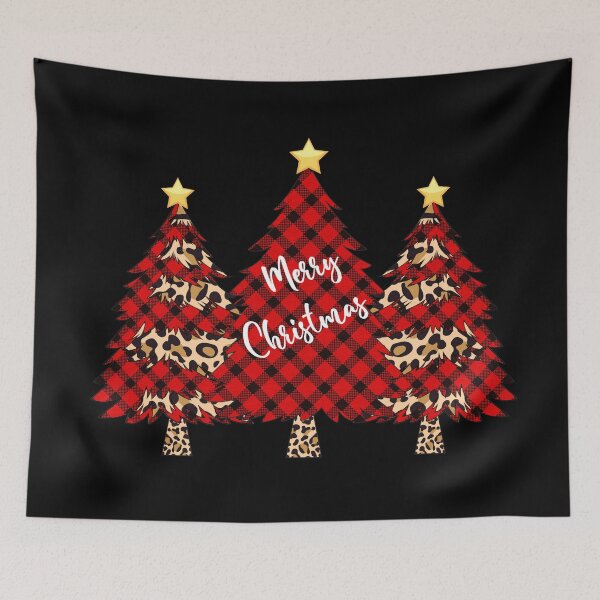 Item preview, Merry Christmas Tree Checkered Leopard designed and sold by REApparelCo.