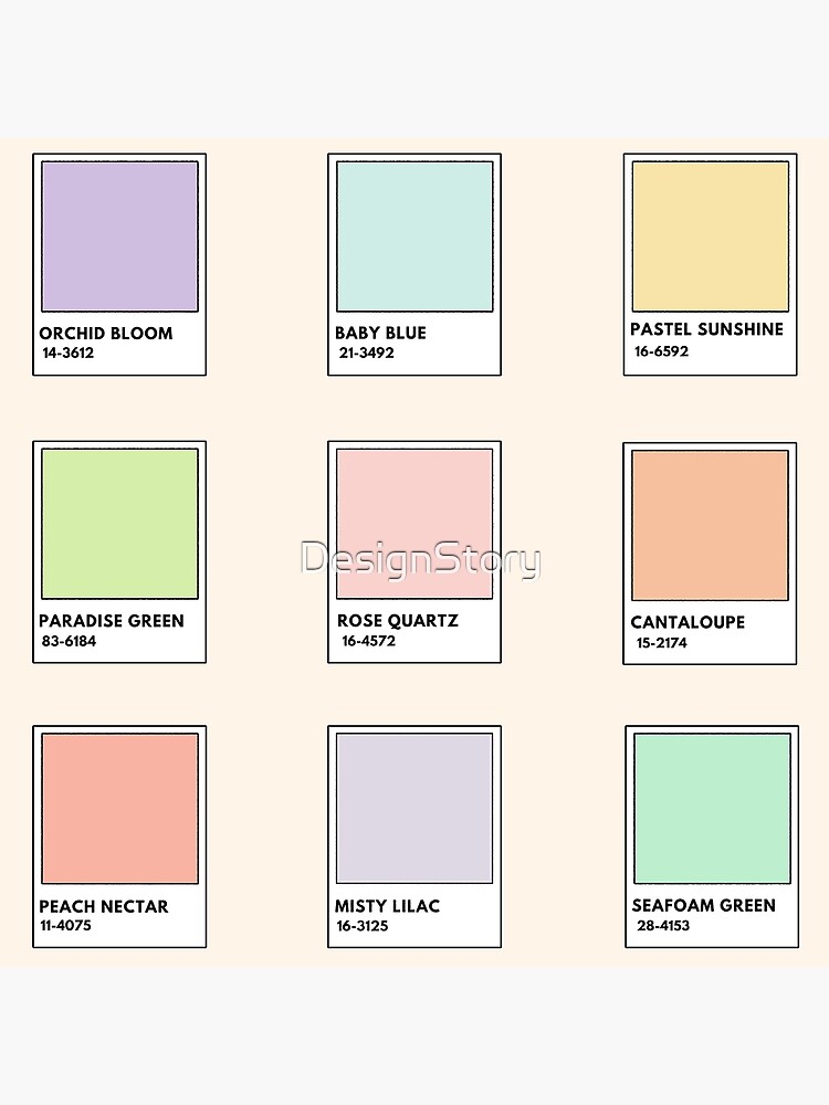 Aesthetic Pastel Color Cards  Art Print