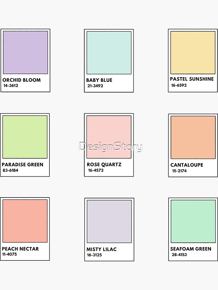 Pastel color palette - Aesthetic Pastel Color - Baseball T-Shirt