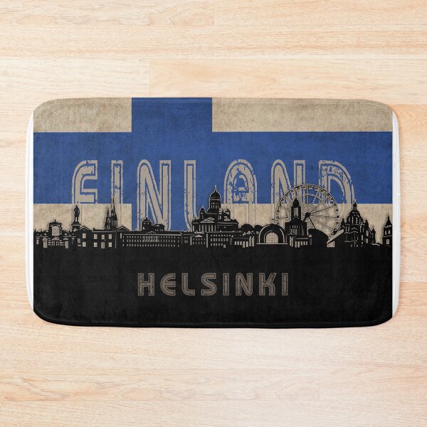 Item preview, helsinki skyline flag designed and sold by BekimART2.