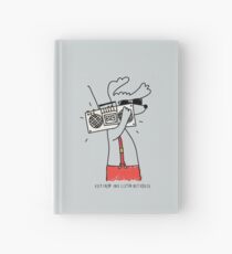 hipster music dog Hardcover Journal