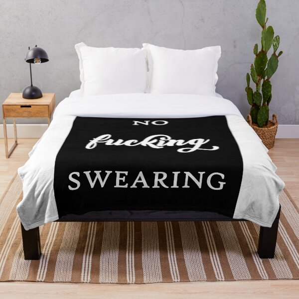 Item preview, No Fucking Swearing White Quote Art Design Insp designed and sold by vividpixelusa.