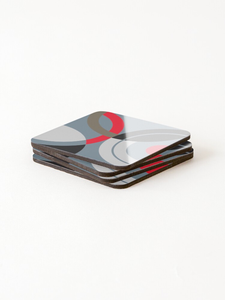 Thumbnail 4 of 5, Coasters (Set of 4), Mod Rings- gray designed and sold by JRPDesign.
