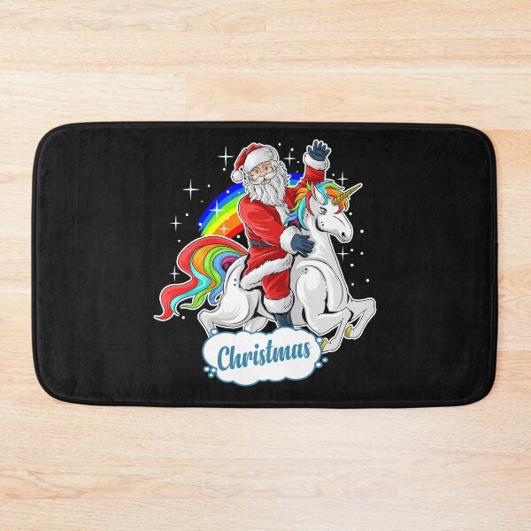 Item preview, Christmas Cute Santa Claus Rides Cute Unicorn designed and sold by TinoThreads.