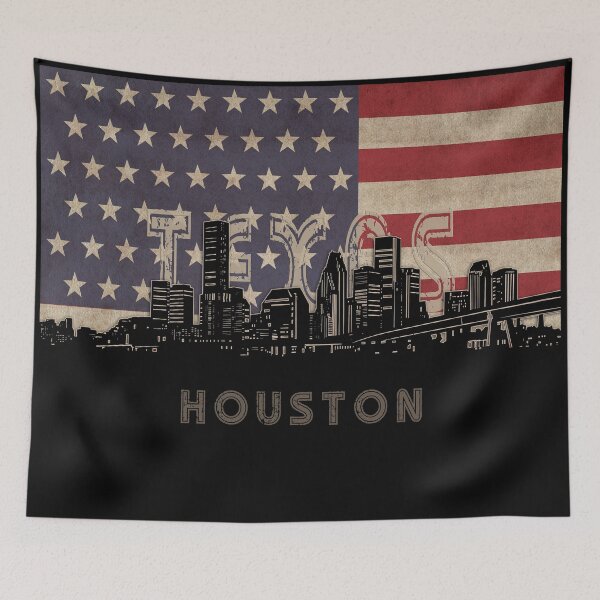 Item preview, houston skyline flag designed and sold by BekimART2.